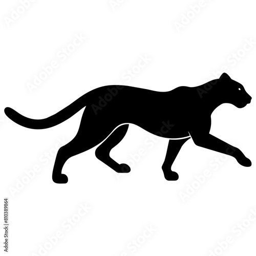 minimal Cheetah vector silhouette, solid black color silhouette (25)