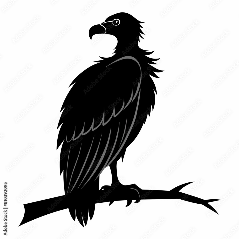 Obraz premium Big griffon vulture ‍flying vector silhouette (17)