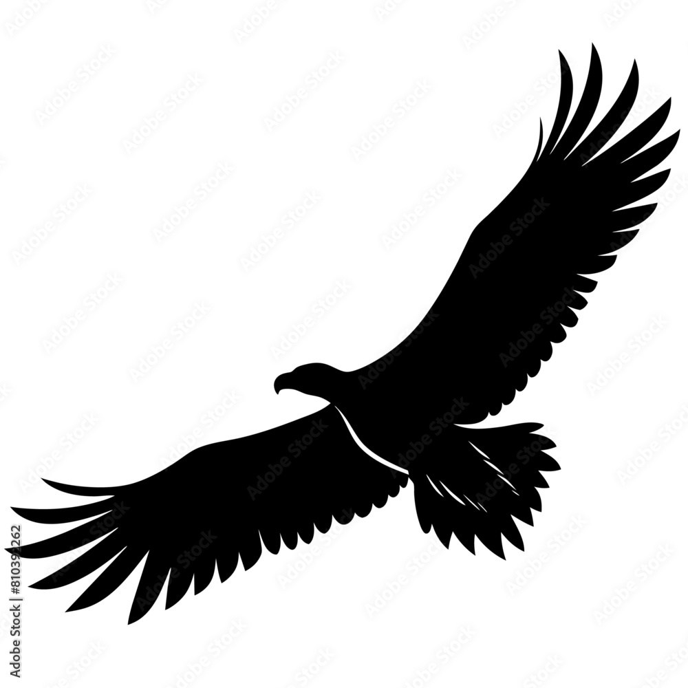 Obraz premium Big griffon vulture flying vector silhouette (45)