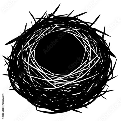 Bird nest vector art illustration (3)
