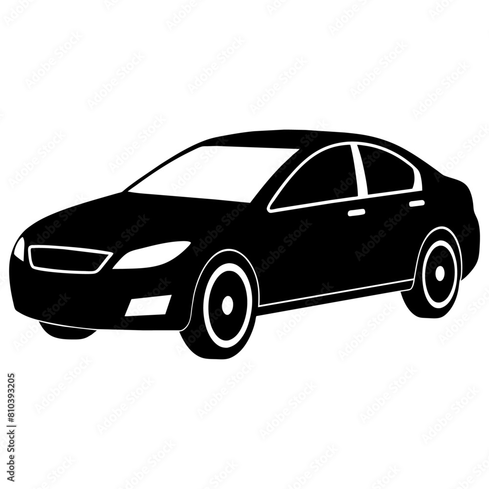 car silhouette illustration, silhouette vector isolated on a white background (25)