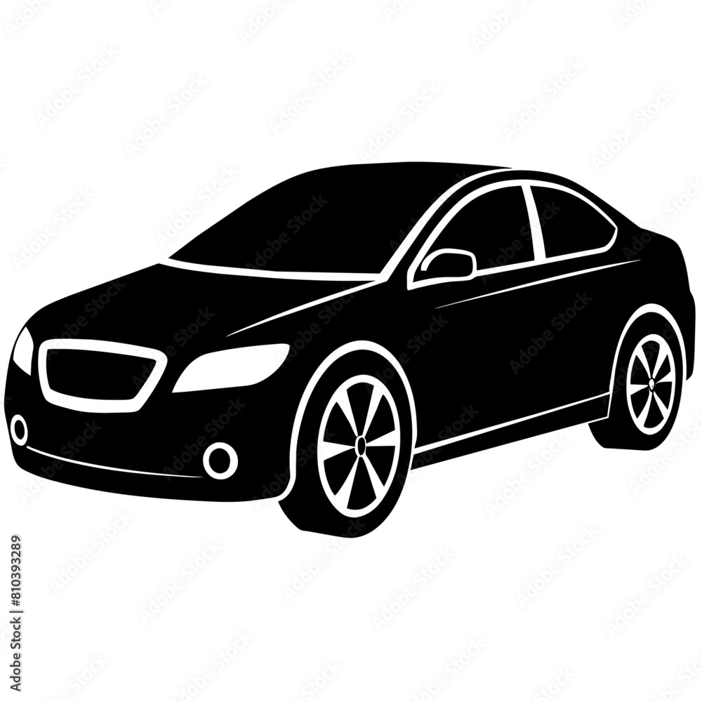 car silhouette illustration, silhouette vector isolated on a white background (53)