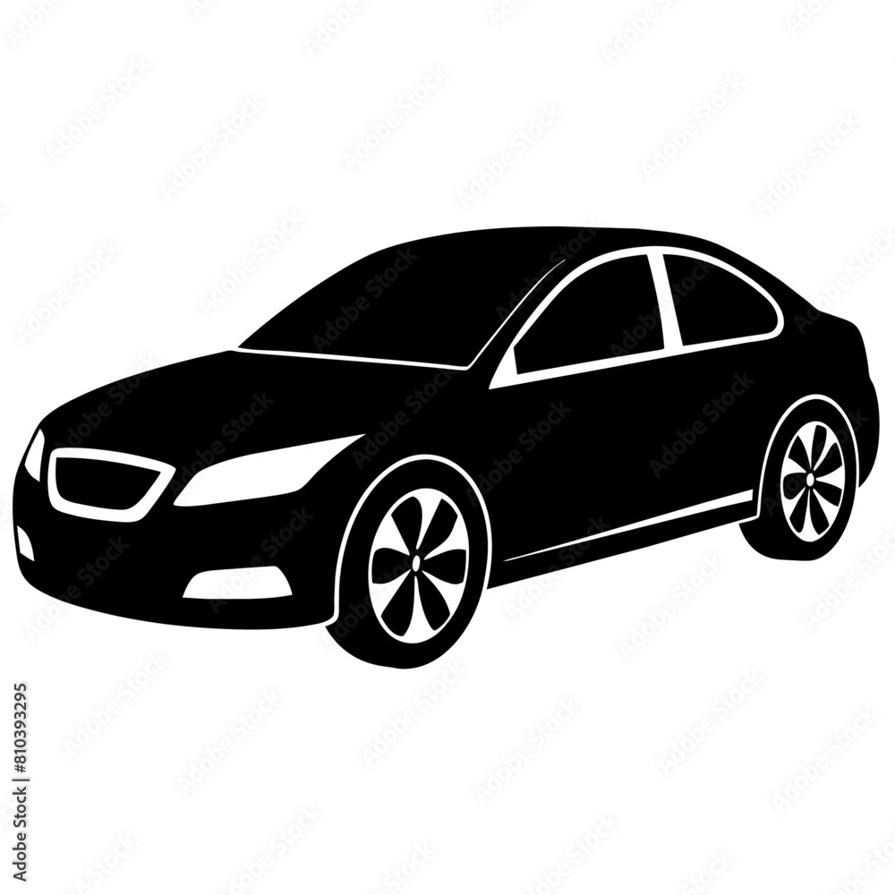 Fototapeta premium car silhouette illustration, silhouette vector isolated on a white background (45)