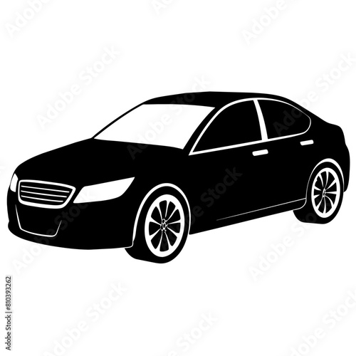 Obraz na płótnie car silhouette illustration, silhouette vector isolated on a white background (40) w salonie