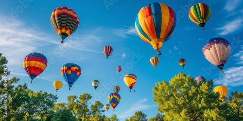 空に昇る無数の熱気球
 photo