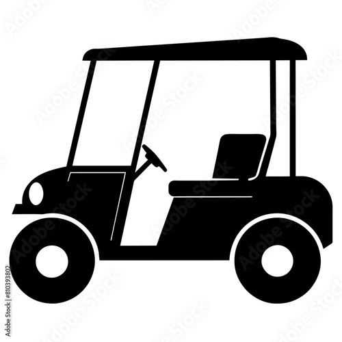 Golf cart vector silhouette, black color silhouette, white background (11)