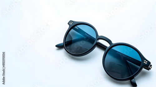 Summer sunglasses with modern and minimal style isolated on white background, Fashion accessories for male and female in vacation holiday for protect sunlight. © Ziyan