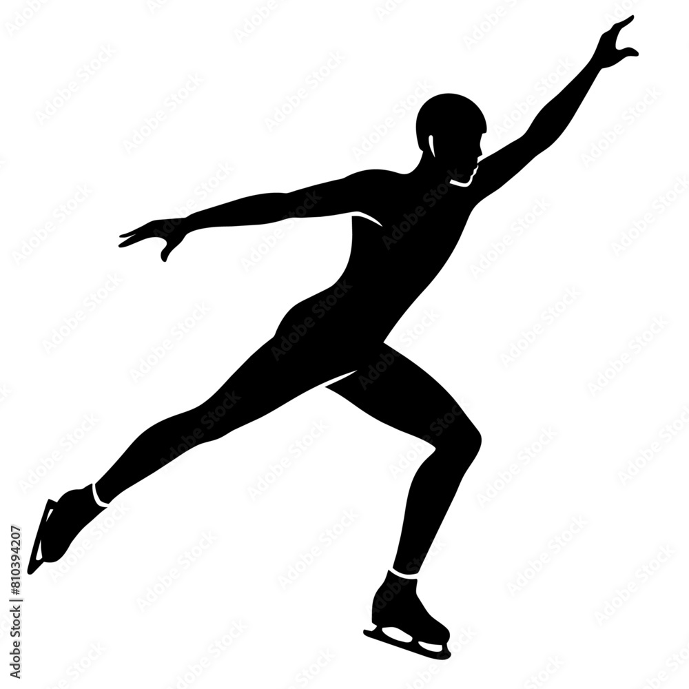 Man figure skating silhouette vector isolated on a white background (31) Man figure skating silhouette vector isolated on a white background (31)
