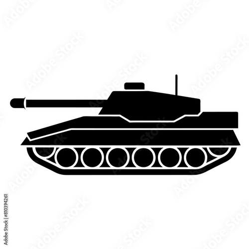 Military tank vector illustration vector silhouette, solid black color silhouette (4)