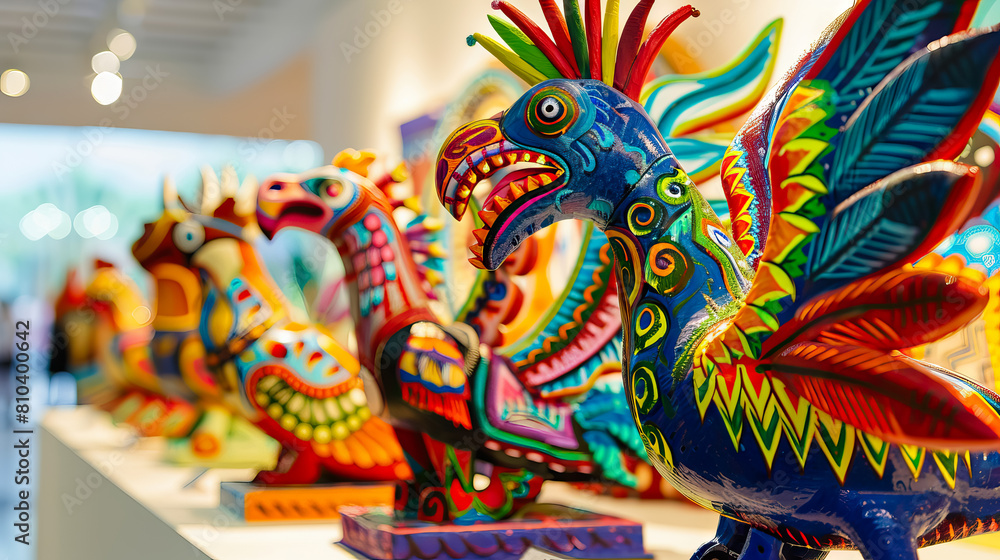 handicrafts alebrijes Mexican art craft with copy space.