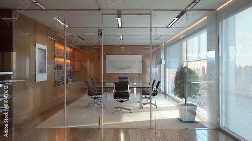 modern office glass door, office background 