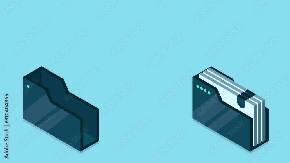 File transfer animation. Document transferring between folders. Concept for remote connection between two folders. Data backup. Isometric cloud technology. 4K video animated in isometric style File transfer animation. Document transferring between folders. Concept for remote connection between two folders. Data backup. Isometric cloud technology. 4K video animated in isometric style