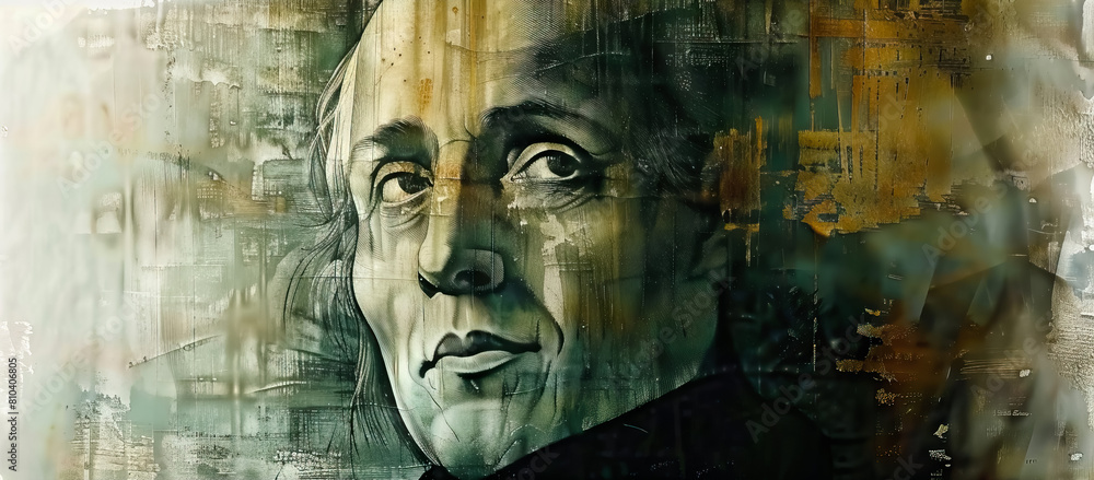 close up abstract art Father of Mexican independence Miguel Hidalgo y Costilla close up abstract art Father of Mexican independence Miguel Hidalgo y Costilla