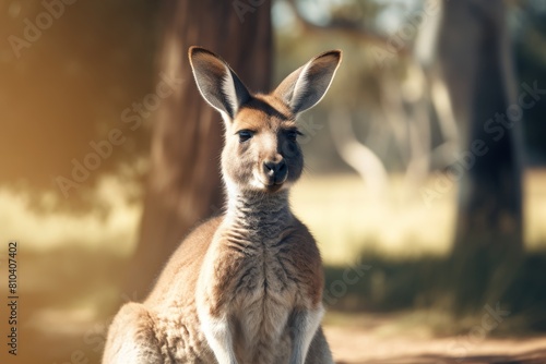 Curious kangaroo in the wild