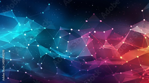 Vector illustration purple technology background with glowing connected dots