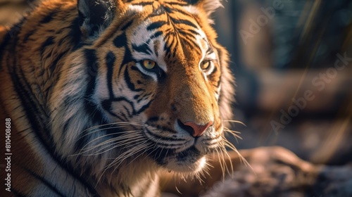 Close-up portrait of a majestic tiger