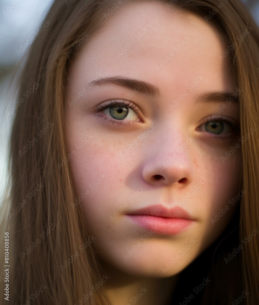 Contemplative young girl gazes into the distance, lost in thought. AI. Contemplative young girl gazes into the distance, lost in thought. AI.