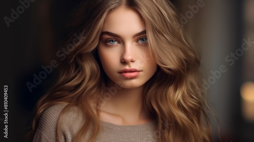 Wallpaper Mural Thoughtful woman with flowing blonde hair Torontodigital.ca