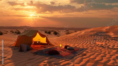 CAMPING IN THE MIDDLE OF THE DESERT on a sunset