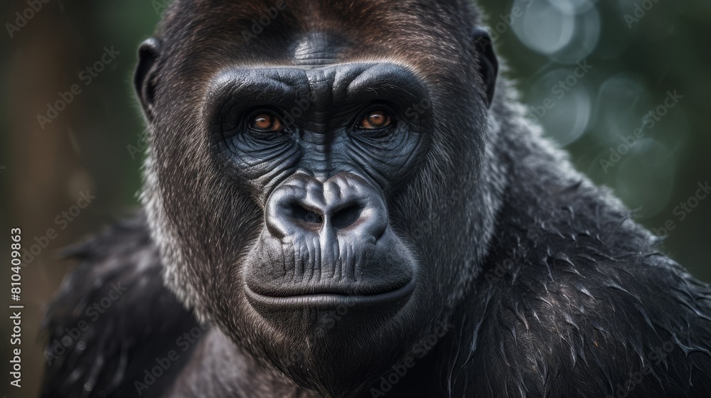 close-up portrait of a powerful gorilla close-up portrait of a powerful gorilla
