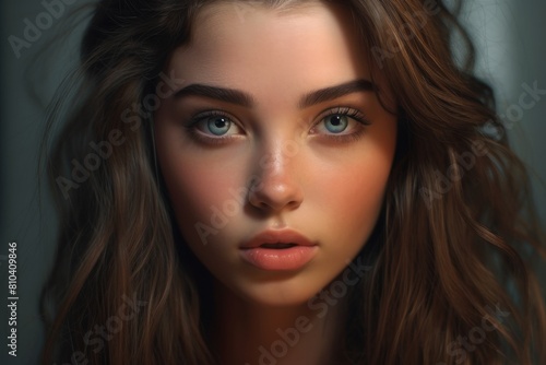 Captivating portrait of a young woman with striking features