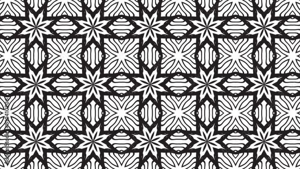 Abstract background with black and white stripes.Seamless loop video. Abstract background with black and white stripes.Seamless loop video.