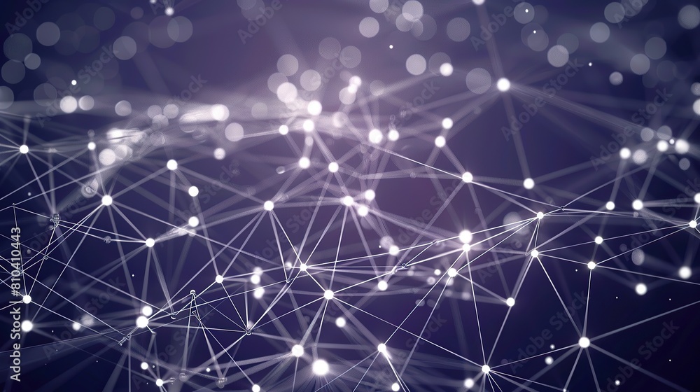 An intricate network of silver and white lines connecting scattered light points on a dark indigo background forming a galaxy-like plexus structure with a clear unobstructed area for text An intricate network of silver and white lines connecting scattered light points on a dark indigo background forming a galaxy-like plexus structure with a clear unobstructed area for text