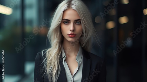 Confident businesswoman with blonde hair