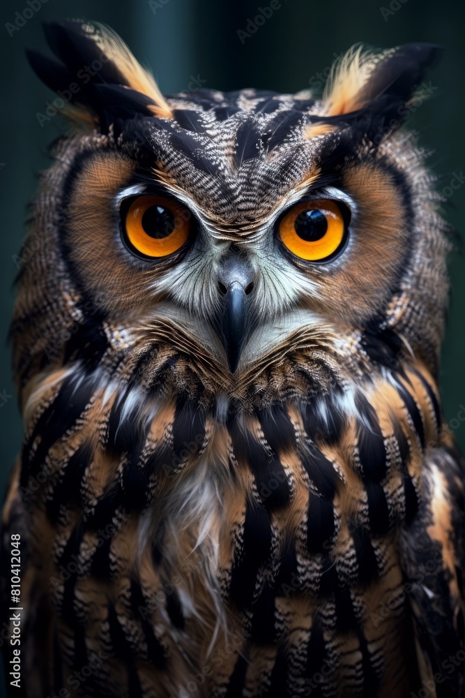 Intense gaze of a majestic owl Intense gaze of a majestic owl