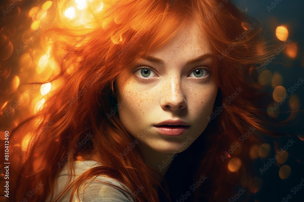 Vibrant redhead with striking green eyes Vibrant redhead with striking green eyes