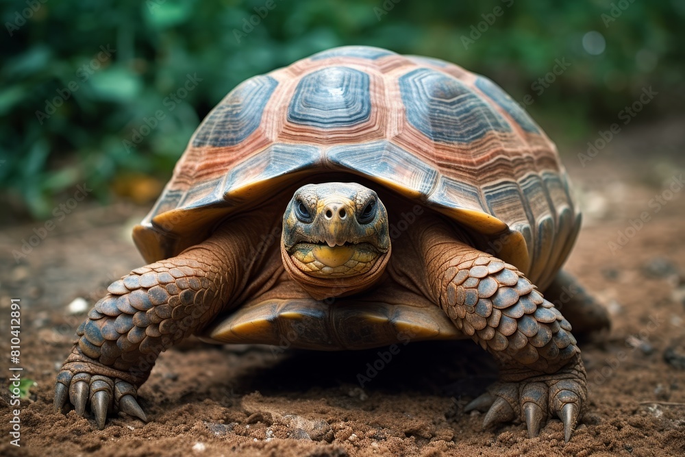 Closeup of a curious tortoise in the wild Closeup of a curious tortoise in the wild