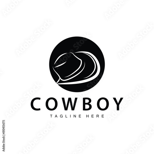 Cowboy hat logo vector hat illustration line texas rodeo cowboy template design