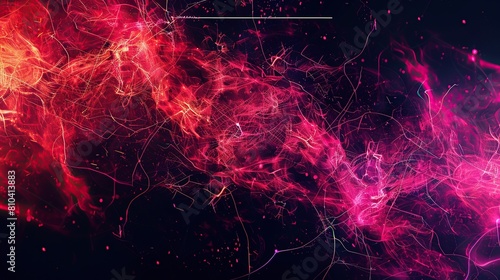 A backdrop featuring vibrant magenta and crimson connections sprawling across a black background resembling a digital inferno with a dedicated text area at the top for clear communication