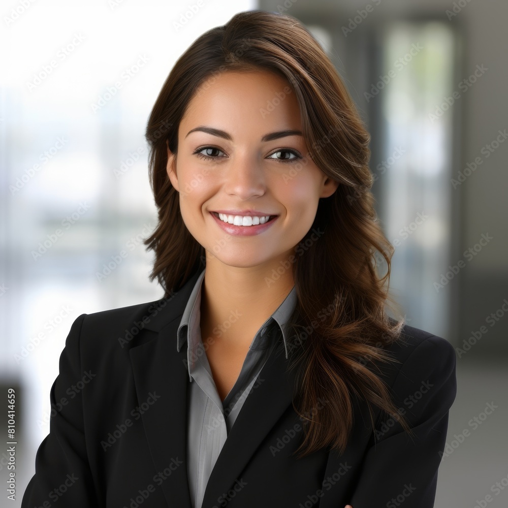 Smiling businesswoman in black suit Smiling businesswoman in black suit