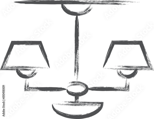 インテリア関連の筆書き単品イラスト　シャンデリア