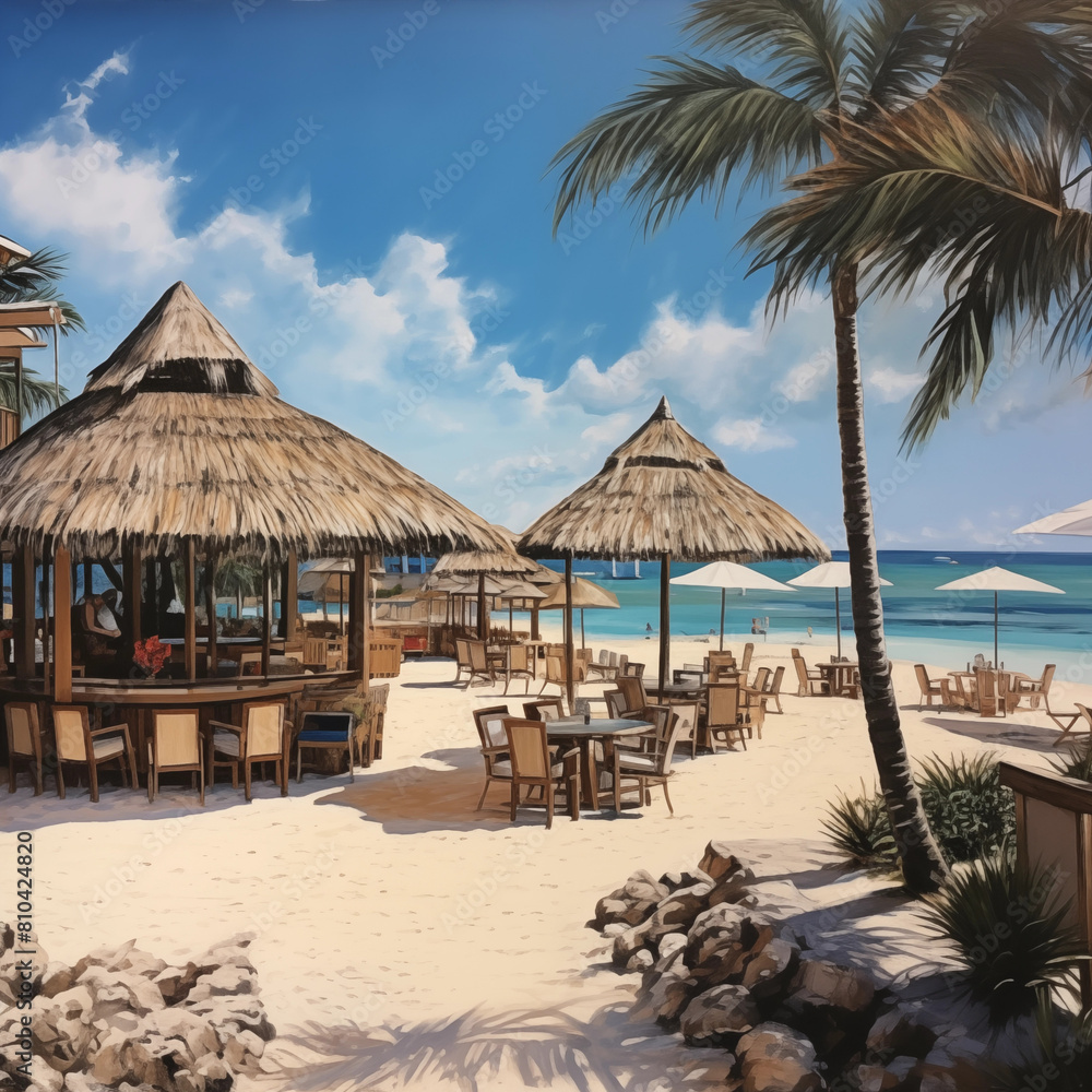 Fototapeta premium Vacation hay on beach