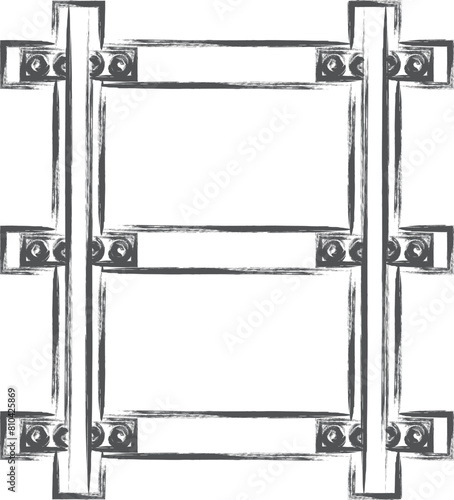 駅関連の筆書きイラスト　路線