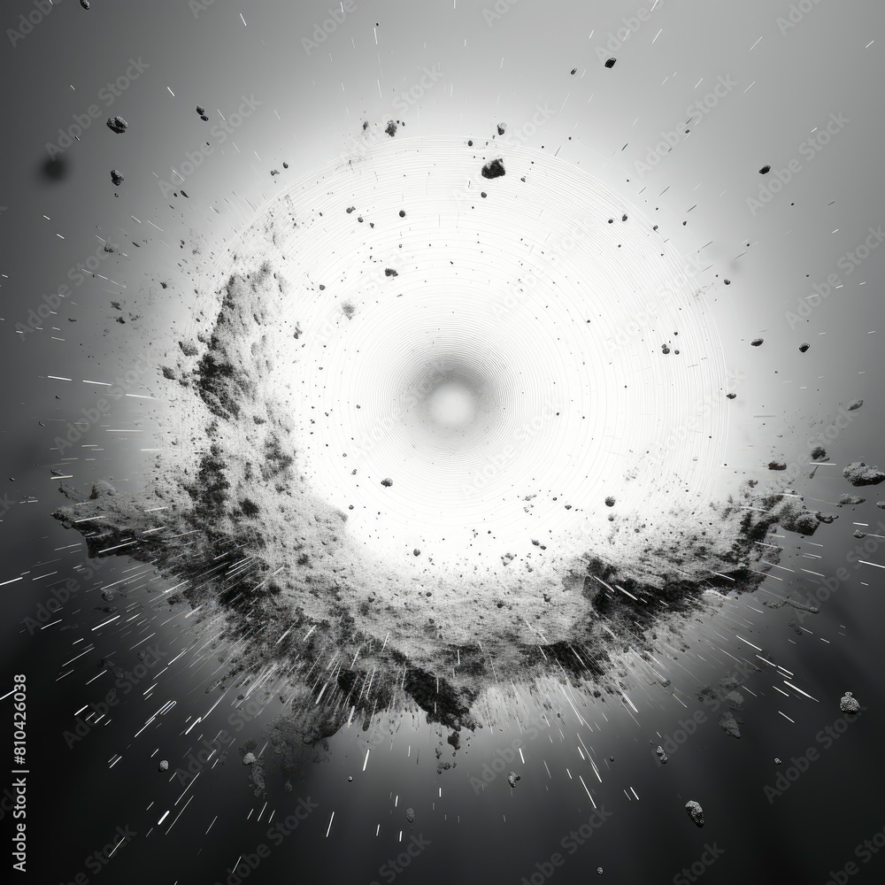 white backgroundï¼ŒBrushed ï¼Œblack and white sci-fi particle styleï¼Œ4K generative ai