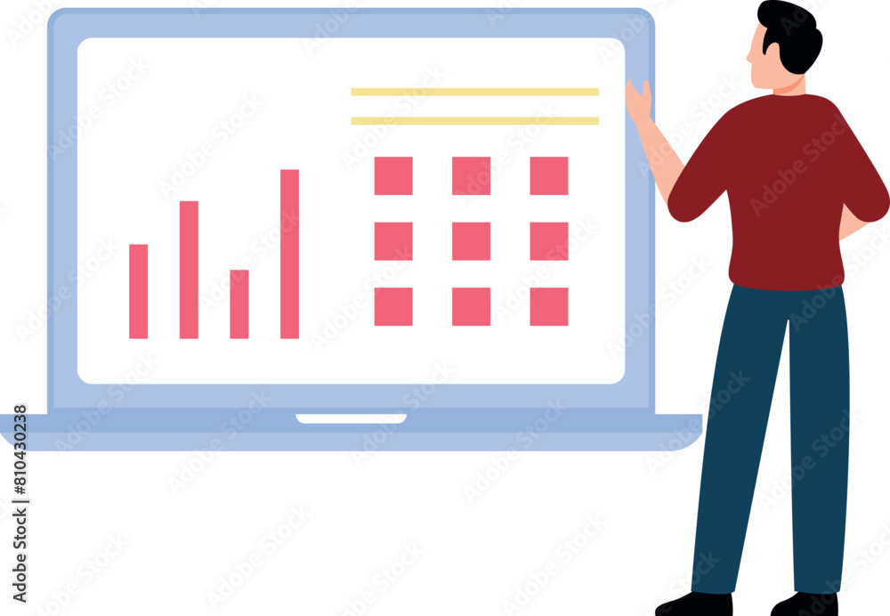 Boy looking at graph on laptop. Boy looking at graph on laptop.