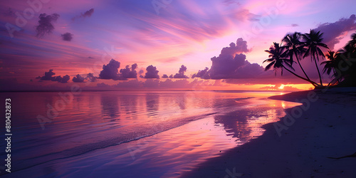  Tropical Paradise  Sunset Over the Ocean     Serenity at Dusk  The Beauty of Beach Sunsets  