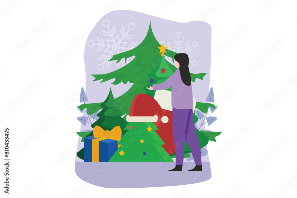 Christmas Celebration Flat Design Illustration Christmas Celebration Flat Design Illustration