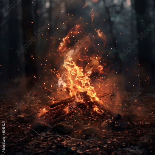 Smoldering Campfire with Chaos Series Features for Cozy Nighttime Gatherings