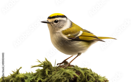 Golden-crowned Kinglet Isolated On Transparent Background PNG. photo
