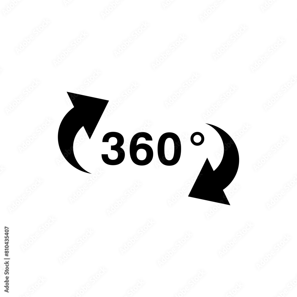 360° Icon. Rotate Arrow, Virtual Reality. Panoramic, Wide Degree Symbol. 360° Icon. Rotate Arrow, Virtual Reality. Panoramic, Wide Degree Symbol.
