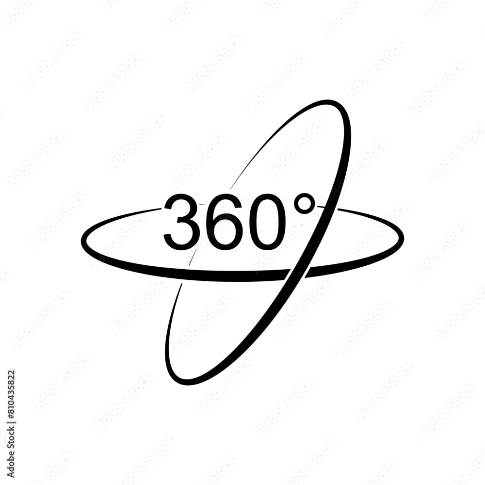 360° Icon. Rotate Arrow, Virtual Reality. Panoramic, Wide Degree Symbol. 360° Icon. Rotate Arrow, Virtual Reality. Panoramic, Wide Degree Symbol.