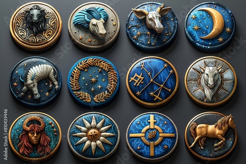 Wallpaper Mural Zodiac Signs Icons: Embodying Traits of the Astrological Symbols Torontodigital.ca