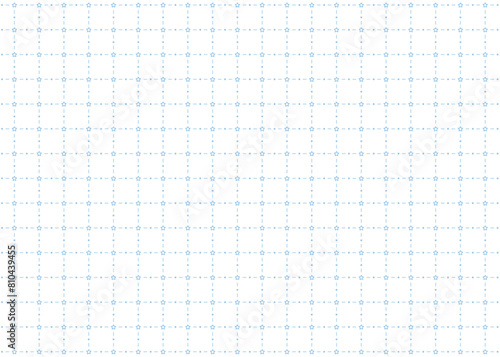 シンプルな星とドット、点線の方眼紙パターン、正方形グリッドのパターン photo