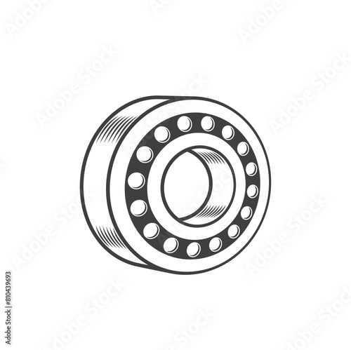 illustration of bearing ball, vector art.