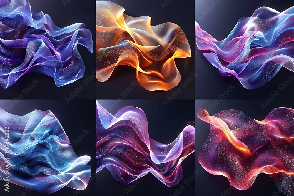 Obraz premium Vivid Shapes Abstracted: Colorful and Fluid Clipart Set