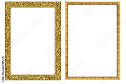 picture frame png  , Set of golden frames - Isolated transparent PNG background - Premium pen tool cutout